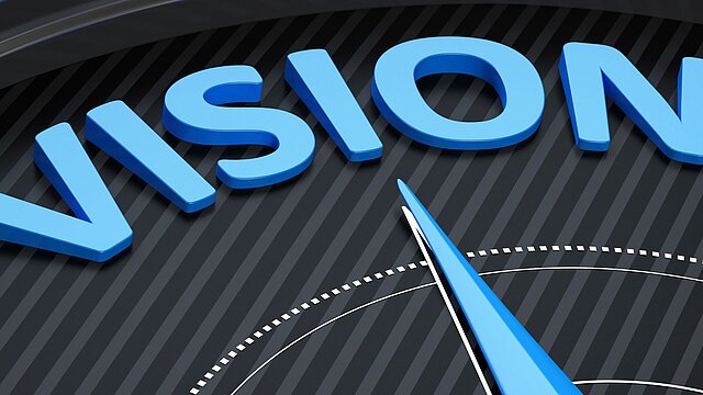 Grafika przedstawiająca igłę kompasu skierowaną na napi wizion