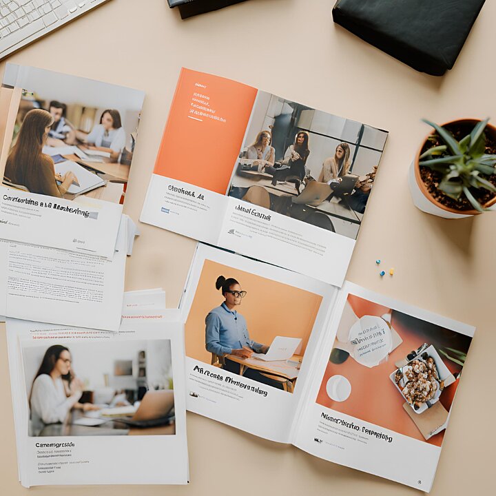 Zdjęcie otwartych czasopism leżących na stole