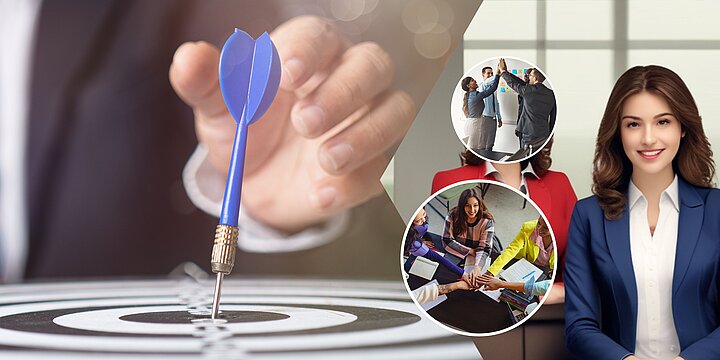 Abstrakcyjna grafika tarczy z wbitą rzutką