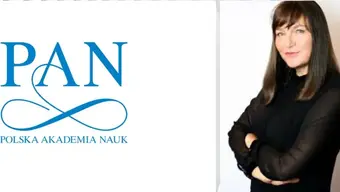zdjęcie prof. Lewickiej z logo PAN