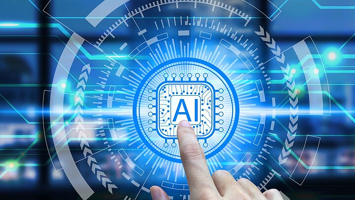 Abstrakcyjna grafika przedstawiająca grafikę ze sztuczną inteligencją