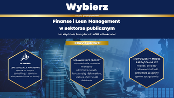 grafika promująca kierunek Finanse i Lean Management