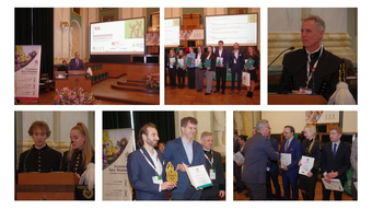 Kolaż przedstwiający zdjęcia z 66. Barbórkowej Konferencji Studenckich Kół Naukowych