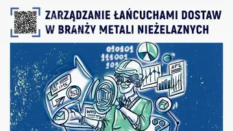 plakat reklamujący kierunek Zarządzanie Łańcuchami Dostaw w Branzy Metali Nieżelaznych