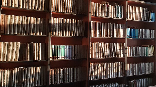 zdjęcie półek z książkami