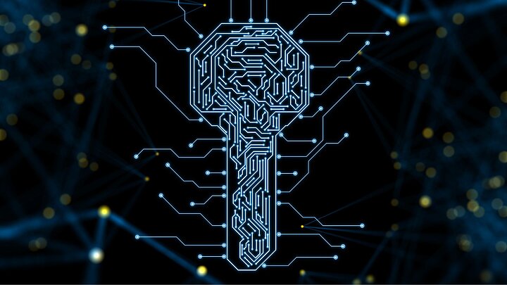 Abstrakcyjna grafika z cyfrowym kluczem